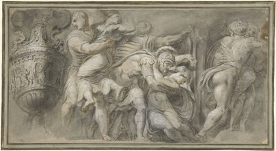 Assalto à Sabine virgem de Polidoro da Caravaggio