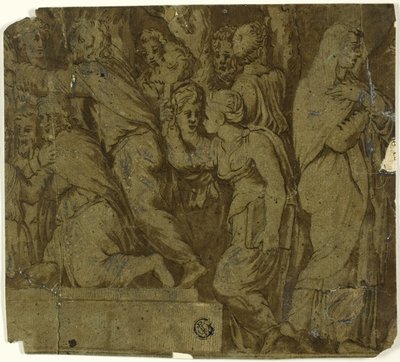 História de Niobe: Adoradores; Latona de Polidoro da Caravaggio