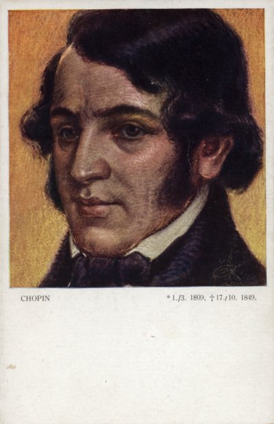 Frederic Chopin, compositor e pianista polonês (1810-1849) de Polish School