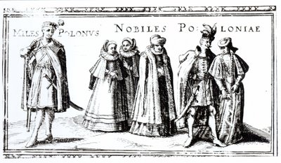 Nobreza polonesa (gravura) (foto do bw) de Polish School