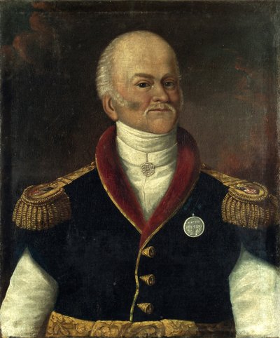 Retrato do General Ksawery Franciszek Krasicki (1774-1844). Pintura anónima, óleo sobre tela de Polish School