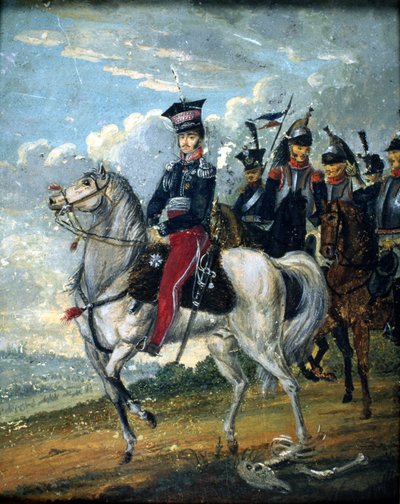 Príncipe Josef Anton Poniatowski (1763-1813) com guias, c.1813 de Polish School