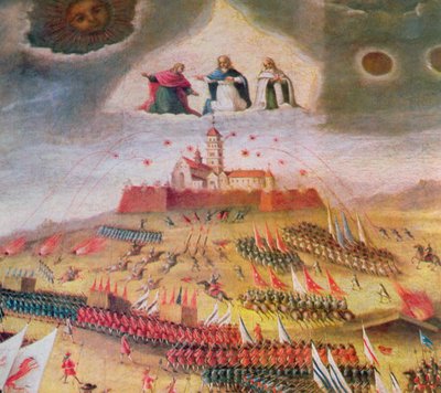 O cerco sueco do mosteiro de Jasna Gora em 1655 de Polish School