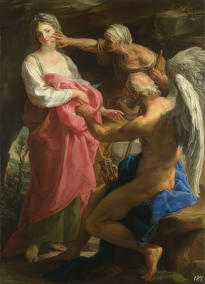 O tempo comanda a idade para destruir a beleza. 1746 de Pompeo Girolamo Batoni