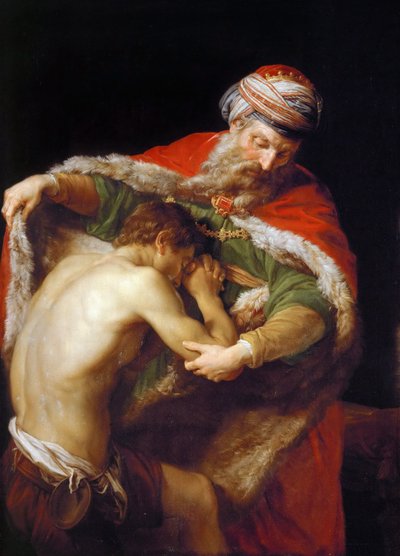 Retorno do Filho Pródigo, 1773 de Pompeo Girolamo Batoni