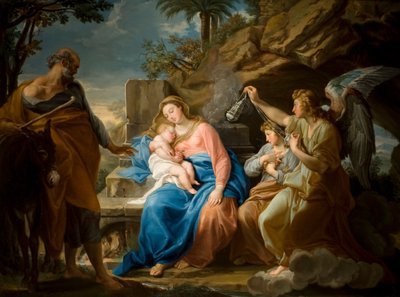 O resto no vôo para o Egito, c.1740-49 (óleo sobre tela) de Pompeo Girolamo Batoni