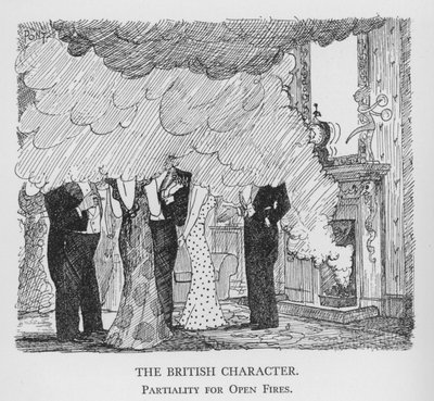 O Personagem Britânico, Partiality for Open Fires (litho) de Pont