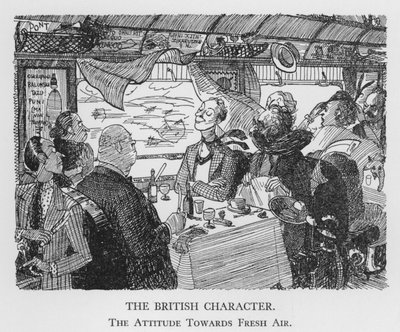 O Caráter Britânico, Atitude Rumo ao Ar Fresco (litho) de Pont