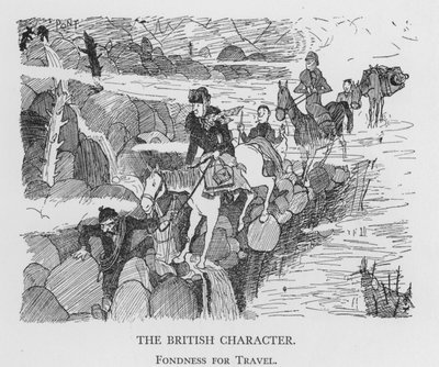 O Caráter Britânico, o Carinho de Viagem (litho) de Pont