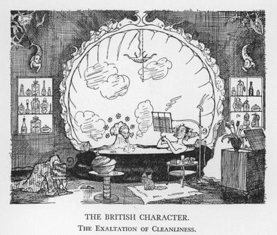 O Caráter Britânico, A Exaltação da Limpeza (litho) de Pont