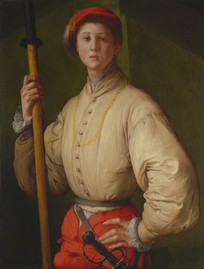 Retrato de um Halberdier Francesco Guardi, 1528-1530 de Jacopo Pontormo