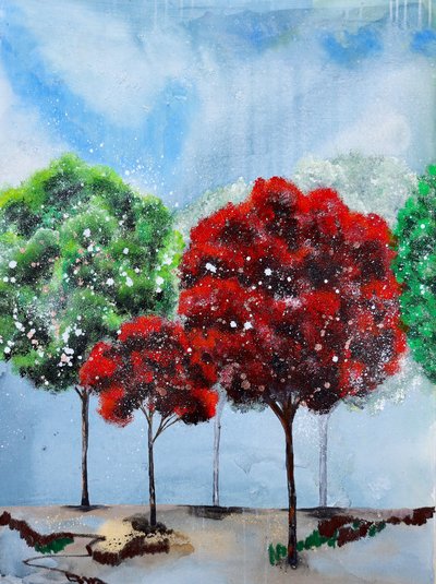 Bosque das Árvores Cintilantes de Poonam Choudhary