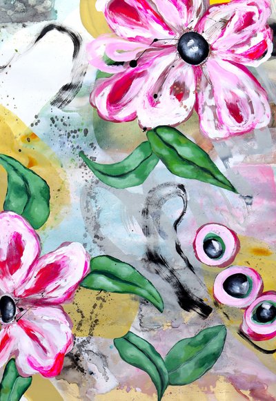 Abstrato floral vibrante de Poonam Choudhary