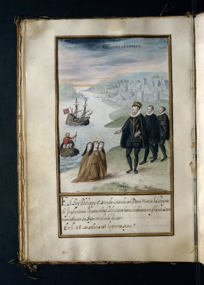 Recolhidos de volta para Londres, a partir de uma história das peregrinações das Syon Nuns, compiladas em Lisboa no início do século XVII de Portuguese School