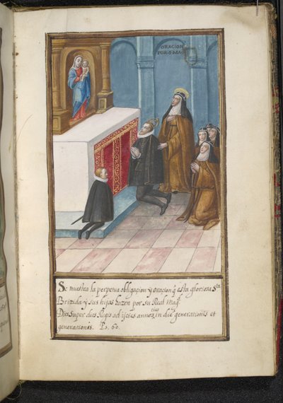 Ilustração de uma história das peregrinações das Syon Nuns, compiladas em Lisboa no início do século XVII de Portuguese School