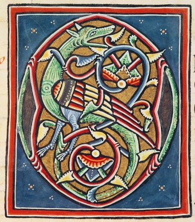 Ms 3089 fol.35r Habitada Inicial O, décimo segundo ou décimo terceiro século de Portuguese School