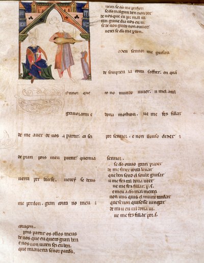 Página 197R Livro de Versos da Ajuda, página 197R, século XIII de Portuguese School