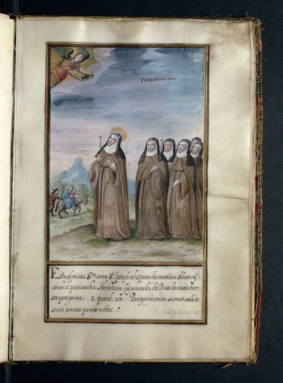 Peregrinação, a partir de uma história das peregrinações das Syon Nuns, compiladas em Lisboa no início do século XVII de Portuguese School