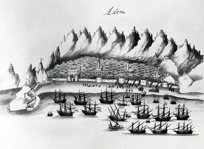 Portuguese Assault on Aden, ilustração de Legends of India de Gaspar Correia, c.1858 de Portuguese School