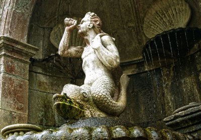 Triton Fountain, Santuário de Nossa Senhora dos Remédios, Lamego, Portugal 1738 (stone) de Portuguese School