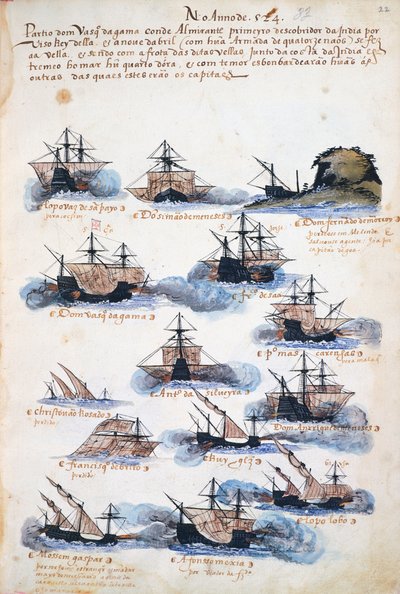 Viagens de Vasco da Gama, a expedição portuguesa de Portuguese School