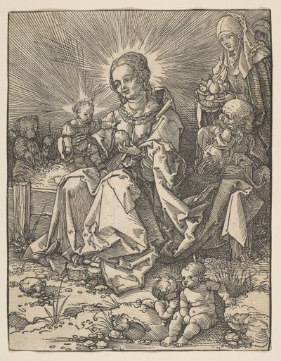 A Madonna em um banco gramado, 1526. de Possibly Albrecht Dürer