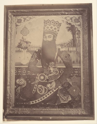 [Fath-Ali Shah, Pintura que pertenceu a Hmah [] Saula, Tio do Rei.], 1840-60s. de Possibly by Luigi Pesce.