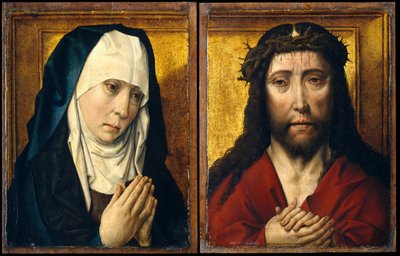 A Virgem de Luto, O Homem das Dores. de Posthumous Workshop Copy after Dieric Bouts
