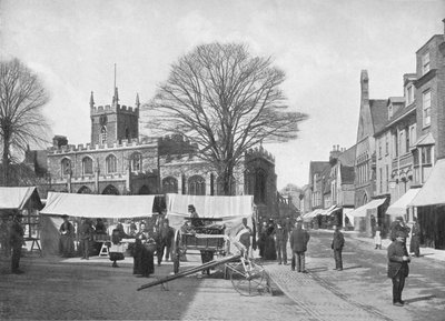 Market Place, Huntingdon, c1896 de Poulton and Co