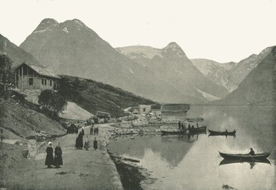Mundal, no Fjaerlandsfjorden, Sogn, Noruega, 1895. de Poulton and Co