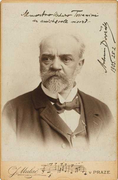 Retrato do compositor Antonin Dvorak 1841-1904 , c. 1900. de Prague . Photo studio J. Mulac