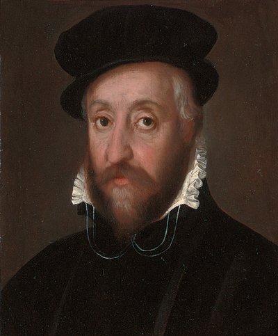 Retrato de um cavalheiro tradicionalmente identificado como Herzog von Alba, Praga, c.1600 de Prague School