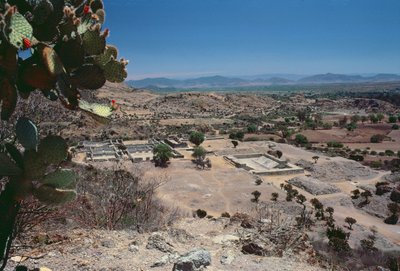 Vista aérea da cidade, período pós-clássico tardio de Pre Columbian