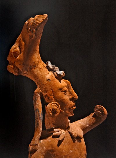 Detalhe de um jogador de futebol, Jaina Culture (cerâmica) de Pre Columbian Pre Columbian