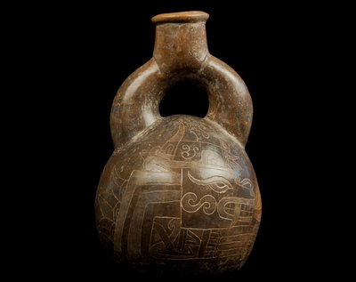 Jarra com pega de estribo / Culture Chavin (terracota) de Precolombian Precolombian