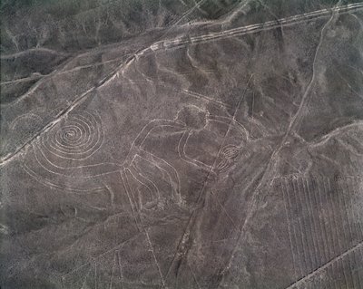 Vista aérea de uma figura de macaco, Nazca Lines (fotografia de Prehistoric Prehistoric