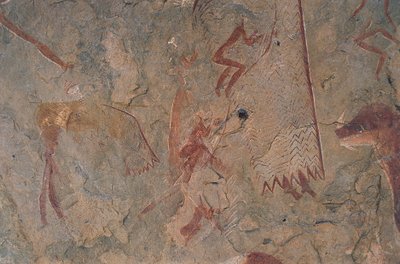 Figuras humanas e animais (pintura de cavernas) de Prehistoric Prehistoric