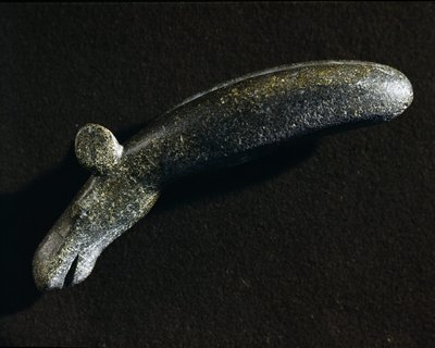 Prehistoire: ferramenta de diorito em forma de elan. Idade da Pedra. Museu Sueco de Antiguidades Nacionais, Estocolmo Suécia de Prehistoric Prehistoric