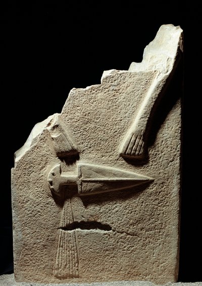 Arte pré-histórica: estela esculpida durante a Idade do Ferro a partir do local de Lunigiana, perto de La Spezia, Itália. 1100-800 AC. La Spezia, Museo Comunale della Civilta Lunigiana de Prehistoric Prehistoric