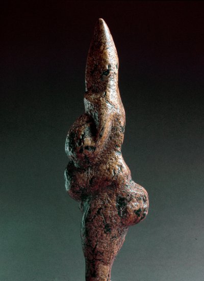 Pré-história: Vénus de Savignano, escultura literária antropomórfica encontrada em 1925 em Savignano sul Panaro. Paleolítico Superior, Altura da Idade da Pedra: 22 cm. Museo Nazionale Preistorico Etnográfico Luigi Pigorini (Museu da Pré-história e Etnograf de Prehistoric Prehistoric