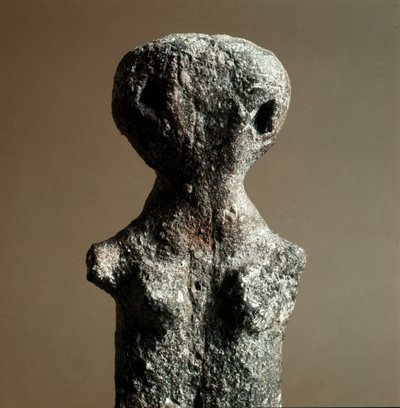 Pré-história: ídolo terracota feminina da Necrópole de Arene Candide (Finale Liguria), Liguria. Neolítico Médio, Idade da Pedra. Genes, museo di archeologia ligure de Prehistoric Prehistoric