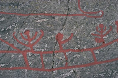 Suécia, distrito de Vastra Gotaland, Norrkoping, gravuras rupestres em Tanum ou Tanumshede de Prehistoric Prehistoric