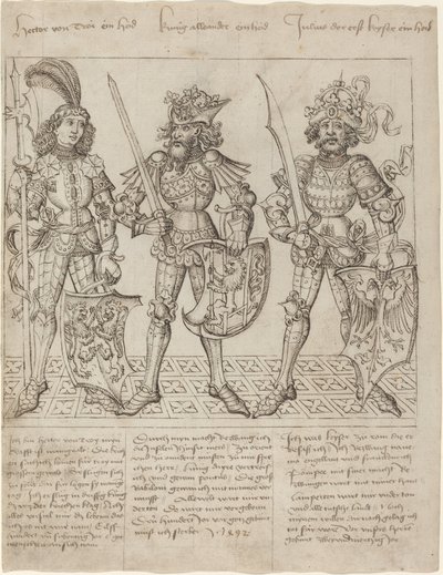 Heitor de Tróia, Alexandre o Grande e Júlio César de Primary Master of the Strassburg Chronicle