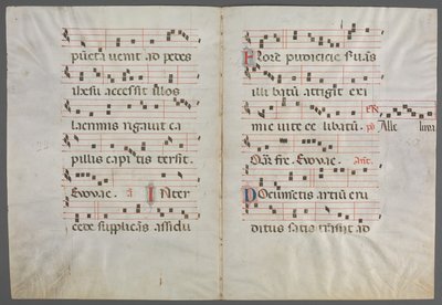 Bifolium de um antifonário: música de Primo Miniatore di San Domenico