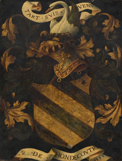 Brasão com Crista [reverso] de Probably Antwerp 16th Century