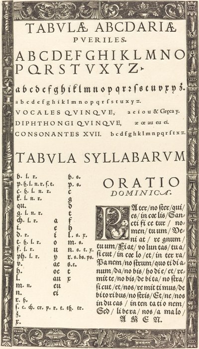 Alfabeto para uma cartilha de Probably German 16th Century