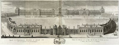 Vista do Palácio de Catarina em Tsarskoye Selo, 1761 de Prokofy Artemyevich Artemyev