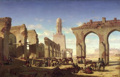 Ruínas da mesquita do califa El Haken, Cairo, c.1840 de Prosper Georges Antoine Marilhat