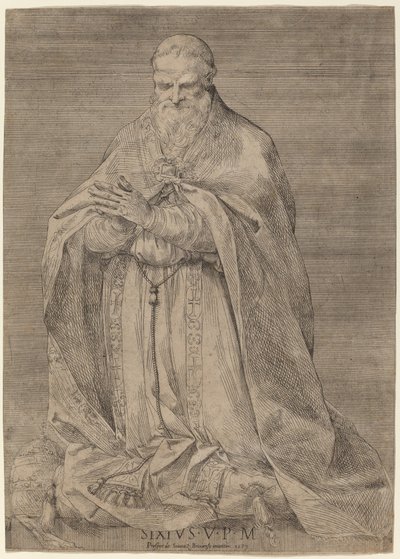 Papa Sisto V de Prospero Bresciano, after Giuseppe Cesari