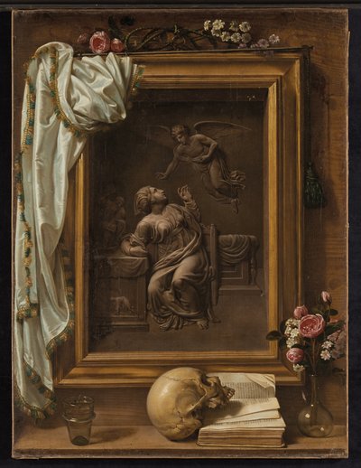Olho de Trompe-l "com baixo-relevo de bronze representando a Anunciação, 1825 de Prospero Mallerini